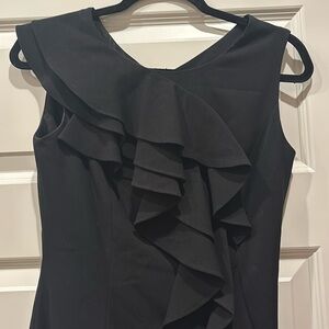 Calvin Klein Professional Dress Size 4 Sleeveless Ruffled Sheath Dress Purple